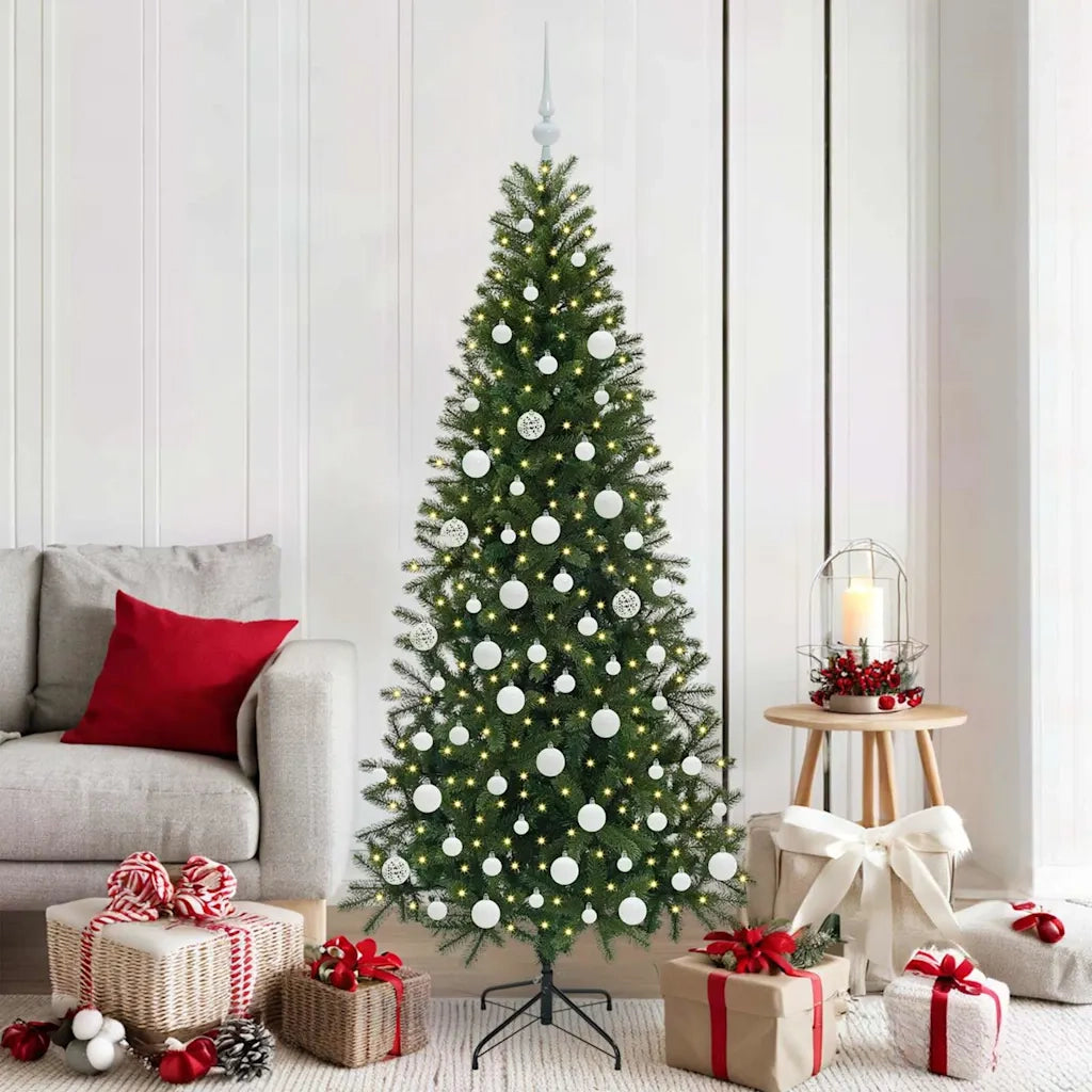 Albero di Natale | Decorazioni natalizie artificiale con 300 LED Verde 180 cm PE e PVC