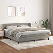Giroletto a Molle con Materasso Grigio Chiaro 180x200cm Velluto 3127565