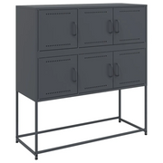 Credenza | Madia | Buffet da pranzo | Armadio da pranzo Antracite 100,5x39x107 cm in Acciaio