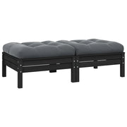 Divano da Giardino a 2 Posti con Cuscini Nero Massello di Pino cod mxl 73497