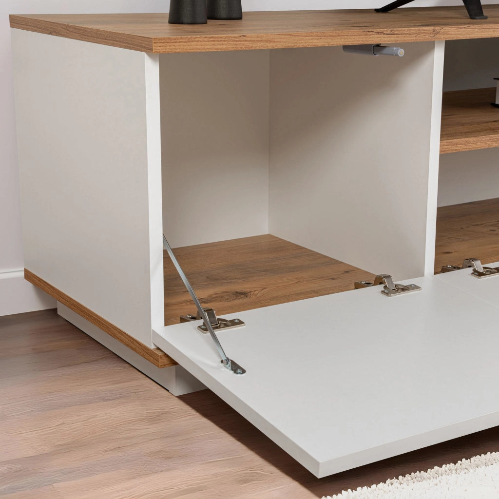 Porta TV in legno "Veramont" - 180 x 44 x 44 cm - Marrone