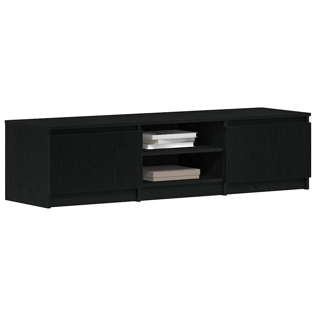 Mobile TV Rovere Nero 140x40x36 cm in Legno Multistrato 862440
