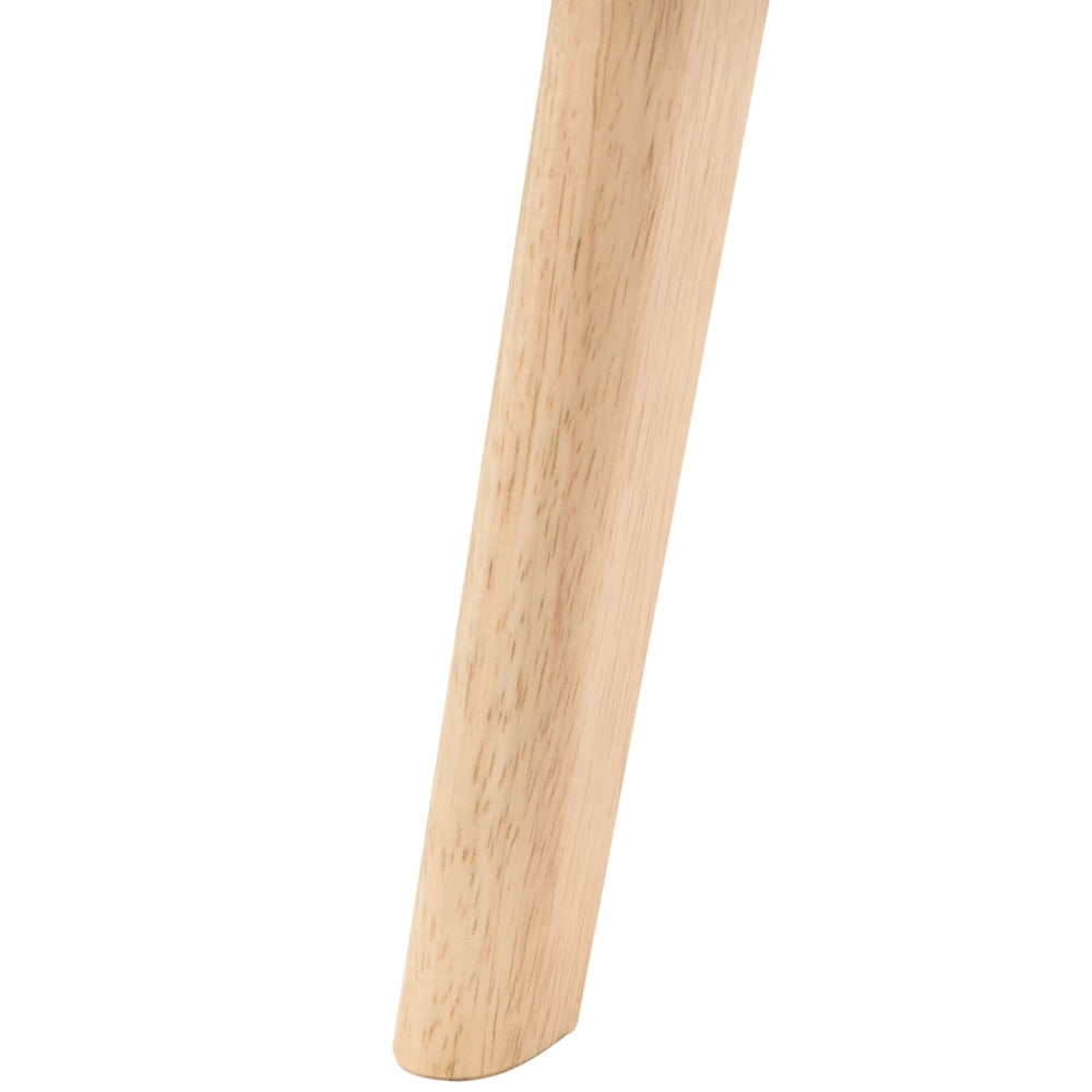 Set di 2 sedie da pranzo in tessuto beige chiaro senza braccioli in stile scandinavo con struttura in legno di gomma marrone chiaro