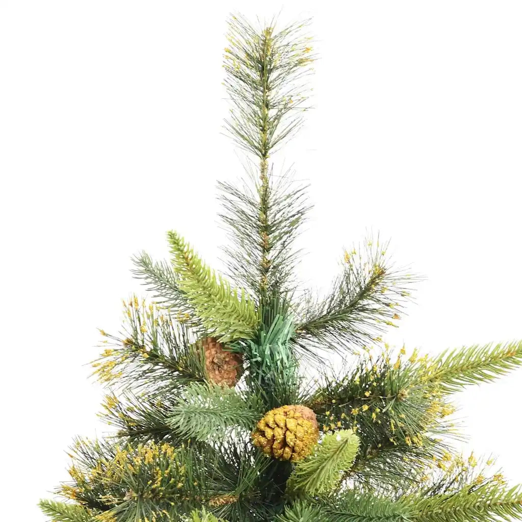 Albero di Natale artificiale pieghevole con coni Verde 180 cm 3395096
