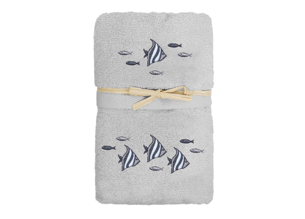 Set Asciugamano Copiola Salvietta Bagno In Spugna 100% Cotone Polinesia - Copiola - Grigio