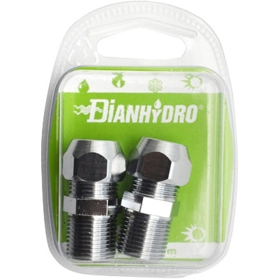 2 PZ NIPPLES BICONO CROMATO PER CANNETTE BLISTER- pz.2 x (1/2x3/8) Diam. 10- FAIDF- pezzi 1