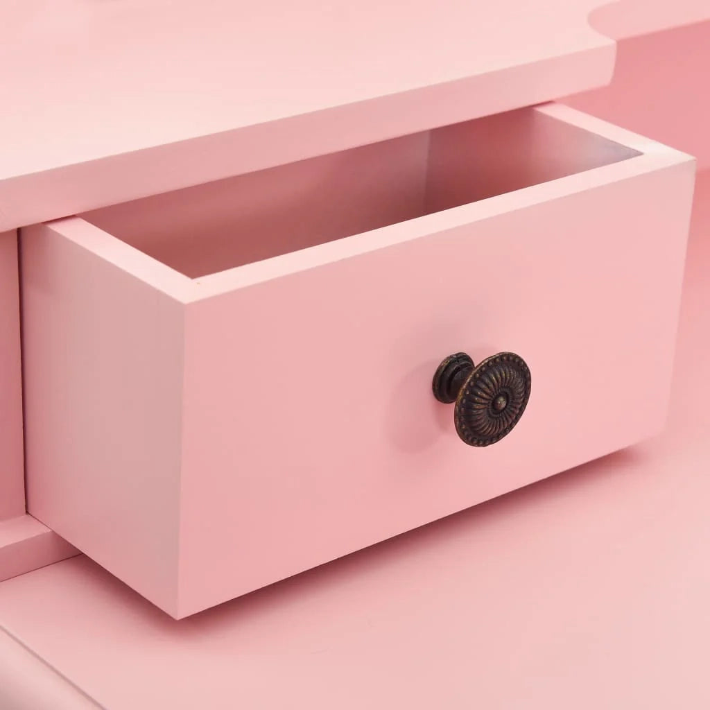 Set toeletta con sgabello 80 x 69 x 141 cm rosa 02_0006325