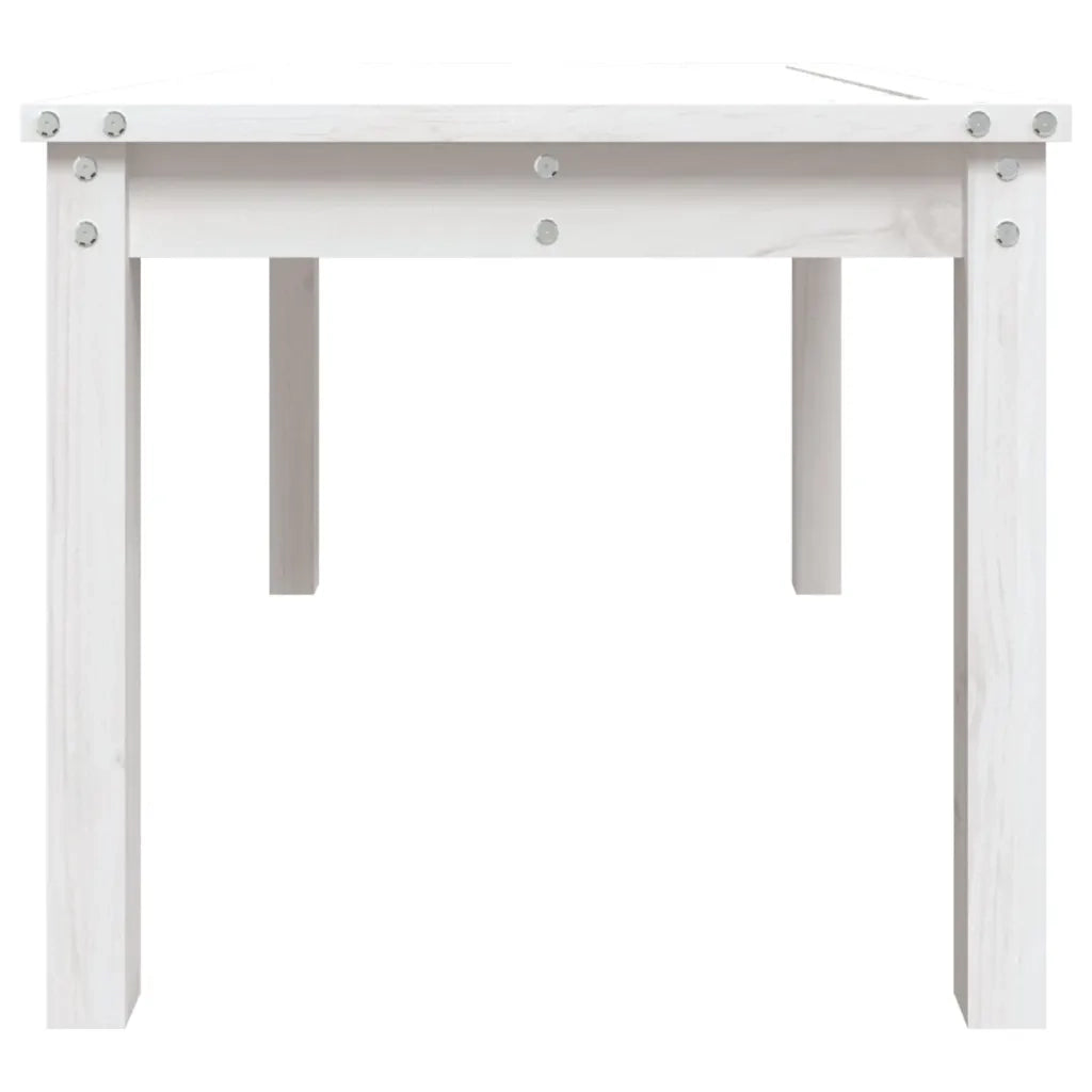 Tavolo da Giardino Bianco 82,5x50,5x45 cm Legno Massello Pino 824114