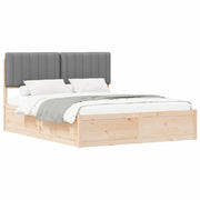 Letto matrimoniale | Letto per adulti | Letto con Testiera Rivestita Grigio chiaro 150 x 200 cm