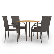 Set da pranzo da giardino per esterni da 5 pezzi mobili in vimini e resina marrone 02_0013911