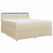 Letto box spring con materasso Crema 200 x 200 cm Tessuto 3453014
