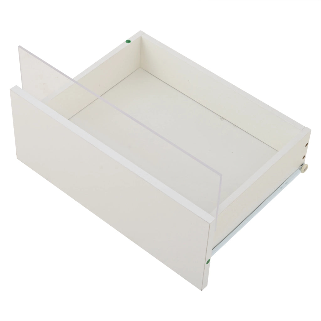 TAVOLINO DA SALOTTO 90x45x35,5 cm Bianco Lucido con 2 Cassetti e Vassoio