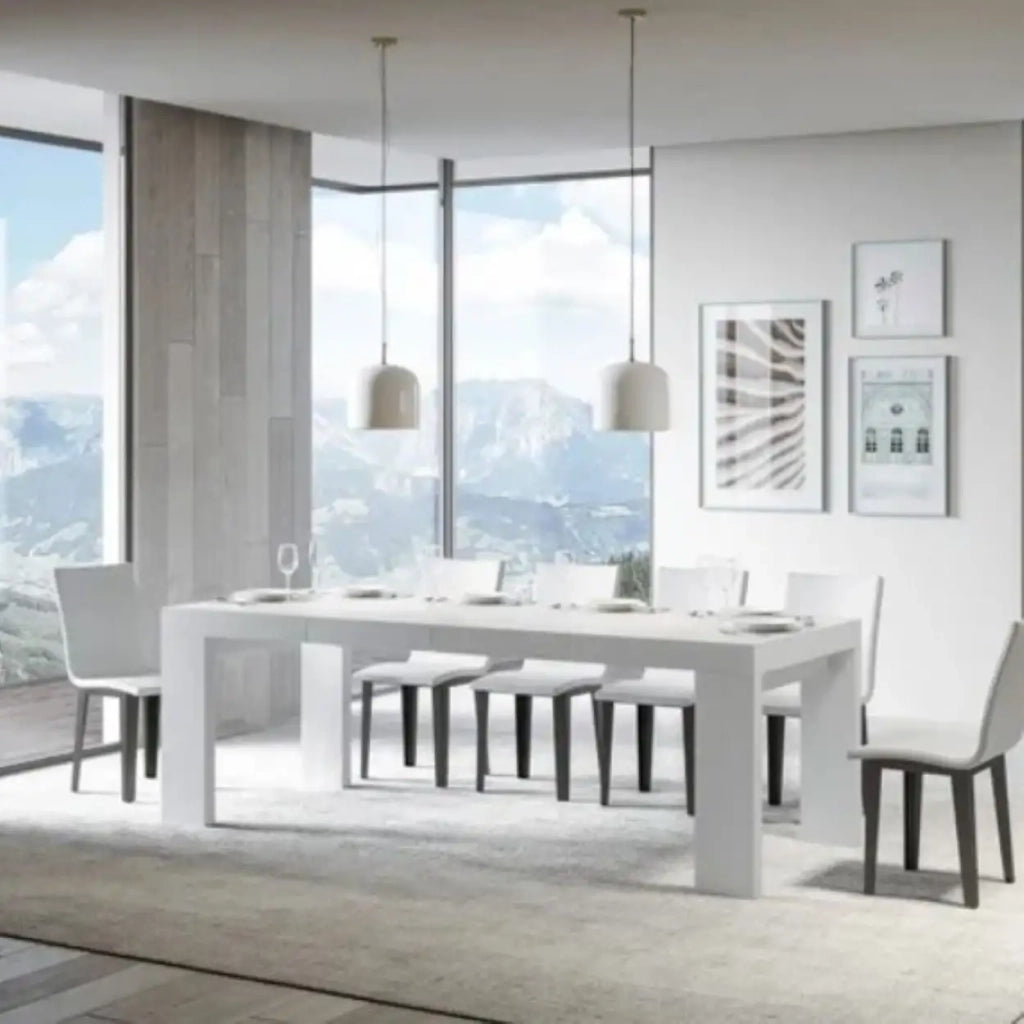 Tavolo allungabile 120/224x90 cm Roxell Premium colore bianco frassino
