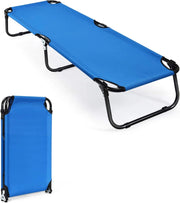 Letto Pieghevole per Campeggio, Letto Portatile con Base in Metallo per Interni ed Esterni, Capacità di Carico di 150 kg per Viaggi, Escursionismo, Pesca, 192x56x31cm
