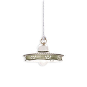 Lampadario Classico Alessandria Ceramica E Ottone Satinato Decorato 1 Luce E27
