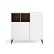 Scarpiera Herdasa effetto noce ante bianche 87x90x27
