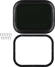 Vetro Rond per Caravan 450 x 300 mm - Materiale in Alluminio - Impermeabile Nero - Angolo Rond con Anello Fisso - Per Caravan - Spessore del Vetro 33-38 mm - 13-15 pollici.