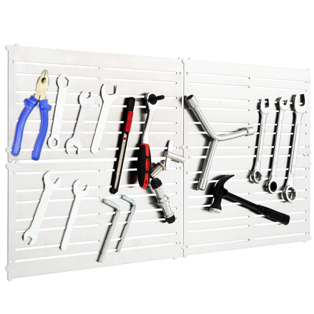 4 Portautensili magnetici per utensili con strisce magnetiche, Organizzatori magnetici per accessori Argento-Deposito utensili Tool