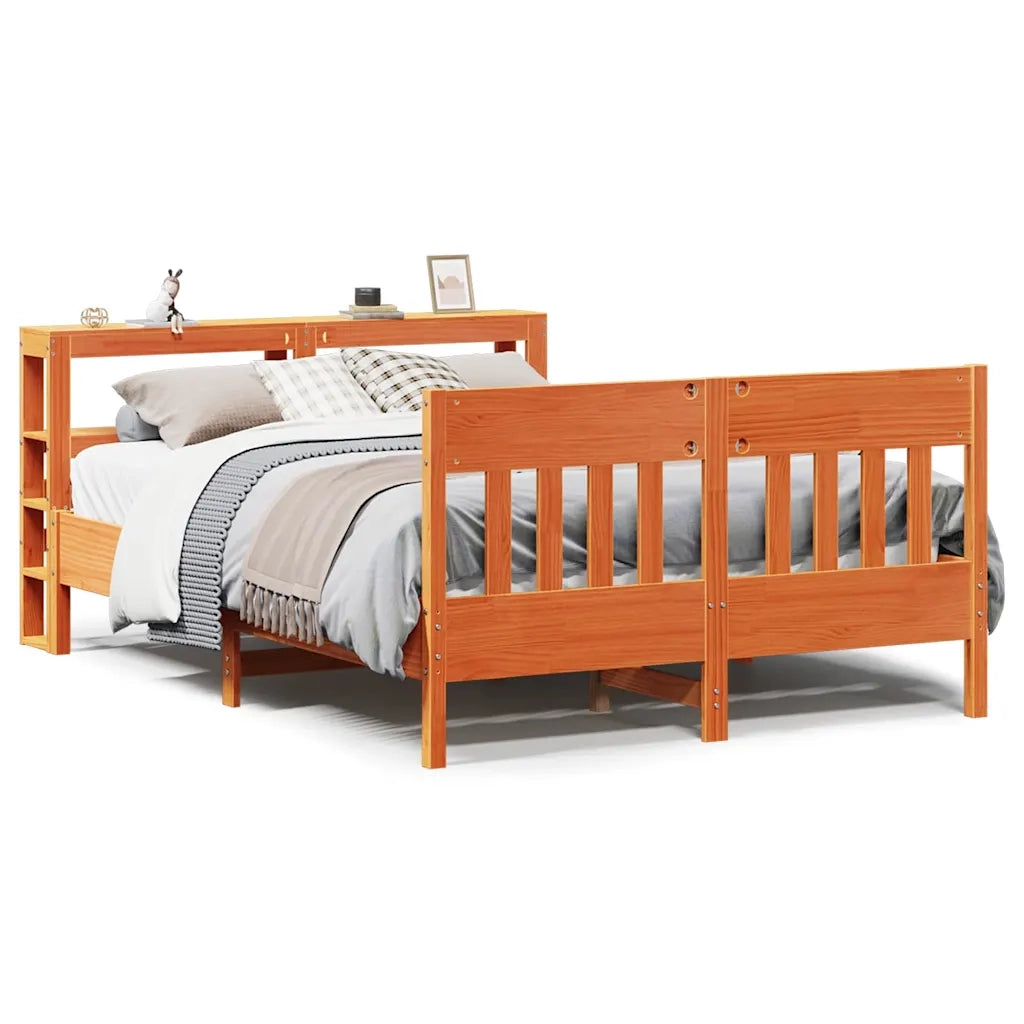 vidaXL Letto senza Materasso Marrone Cera 140x190 cm in Legno di Pino