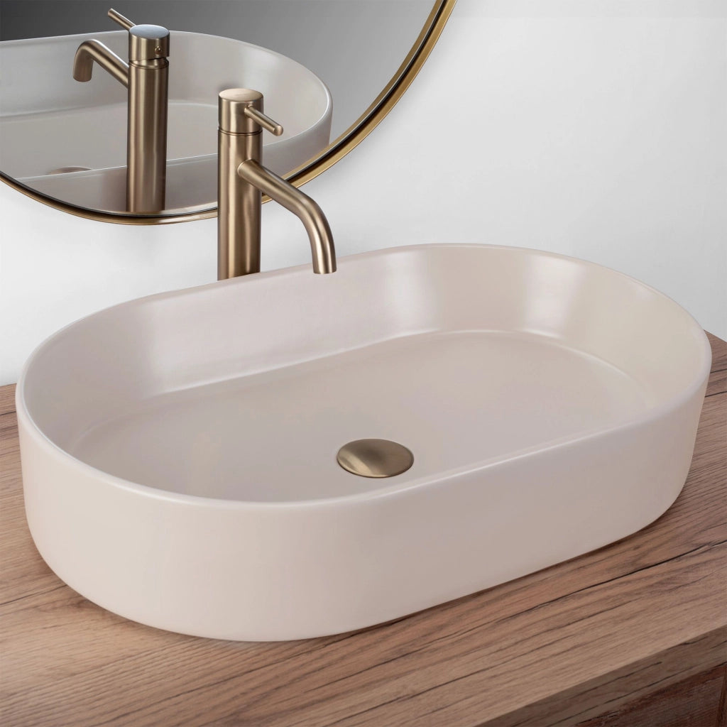 Lavabo Da Appoggio Rea Nadia 60 Beige Matt