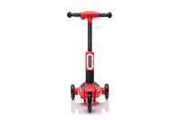 Monopattino Elettrico Deluxe a 3 Ruote 67x32x69 cm Luci LED RGB Casco e Protezioni Incluse Rosso