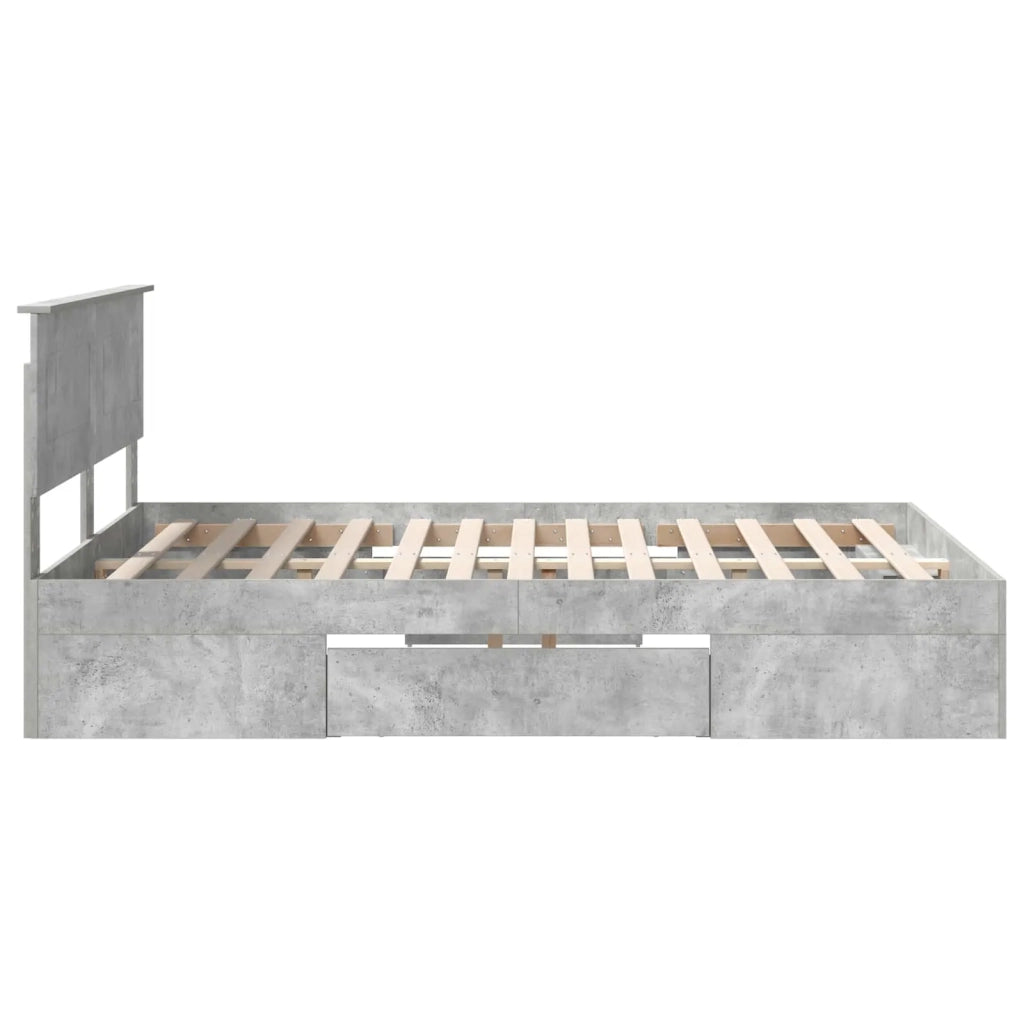 Struttura del letto con testiera Grigio cemento 150 x 200 cm