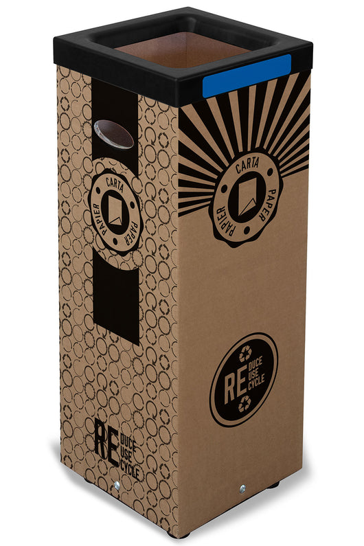 Contenitore per Rifiuti Carta Cover Superiore in Plastica 39x39x 83,4 cm in Cartone