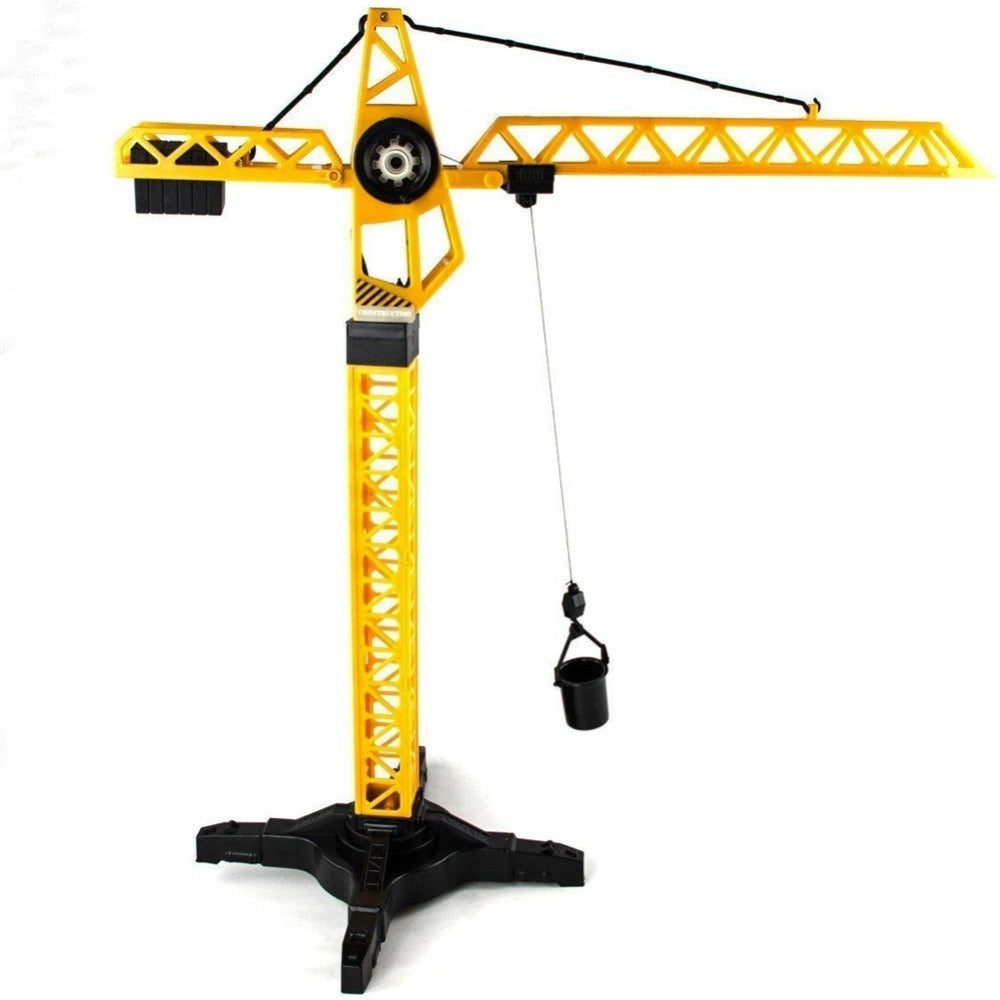 Trade Shop - Gru Cantiere Giocattolo Per Bambini Con Rotazione E Sollevamento 57cm -