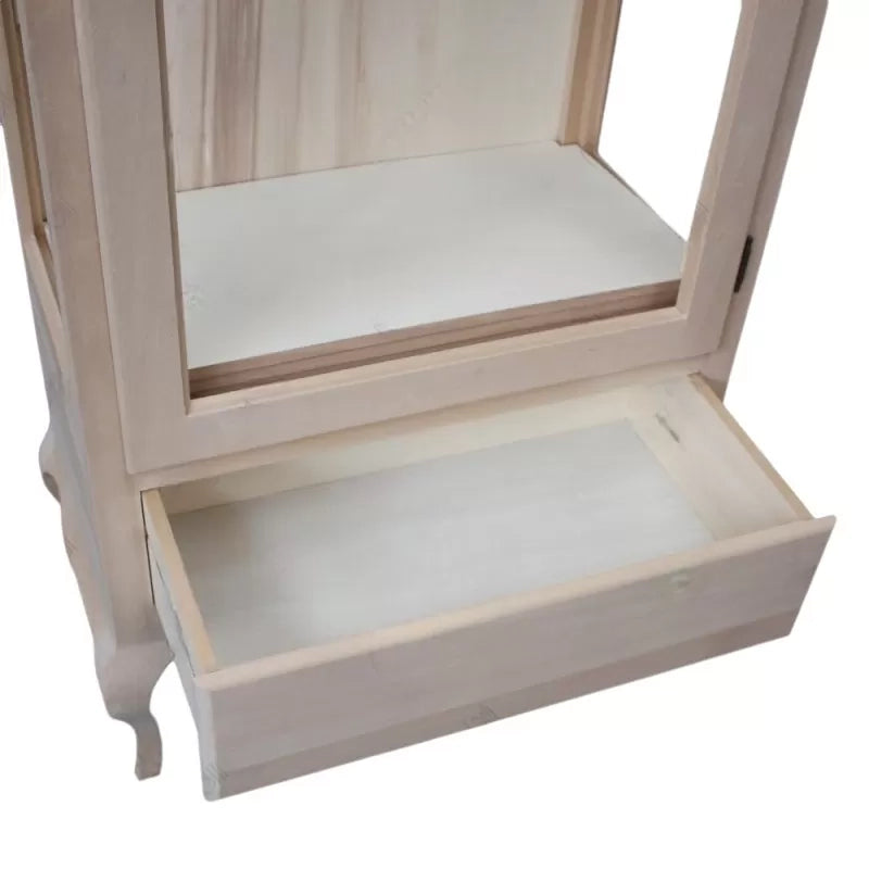 Vetrina classica 1 anta grezza in legno l.80 p.45 h.196 (102) - Mobili 2G