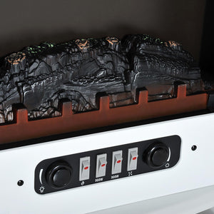 Camino Elettrico da Terra Effetto Fiamma 1800W Bianco