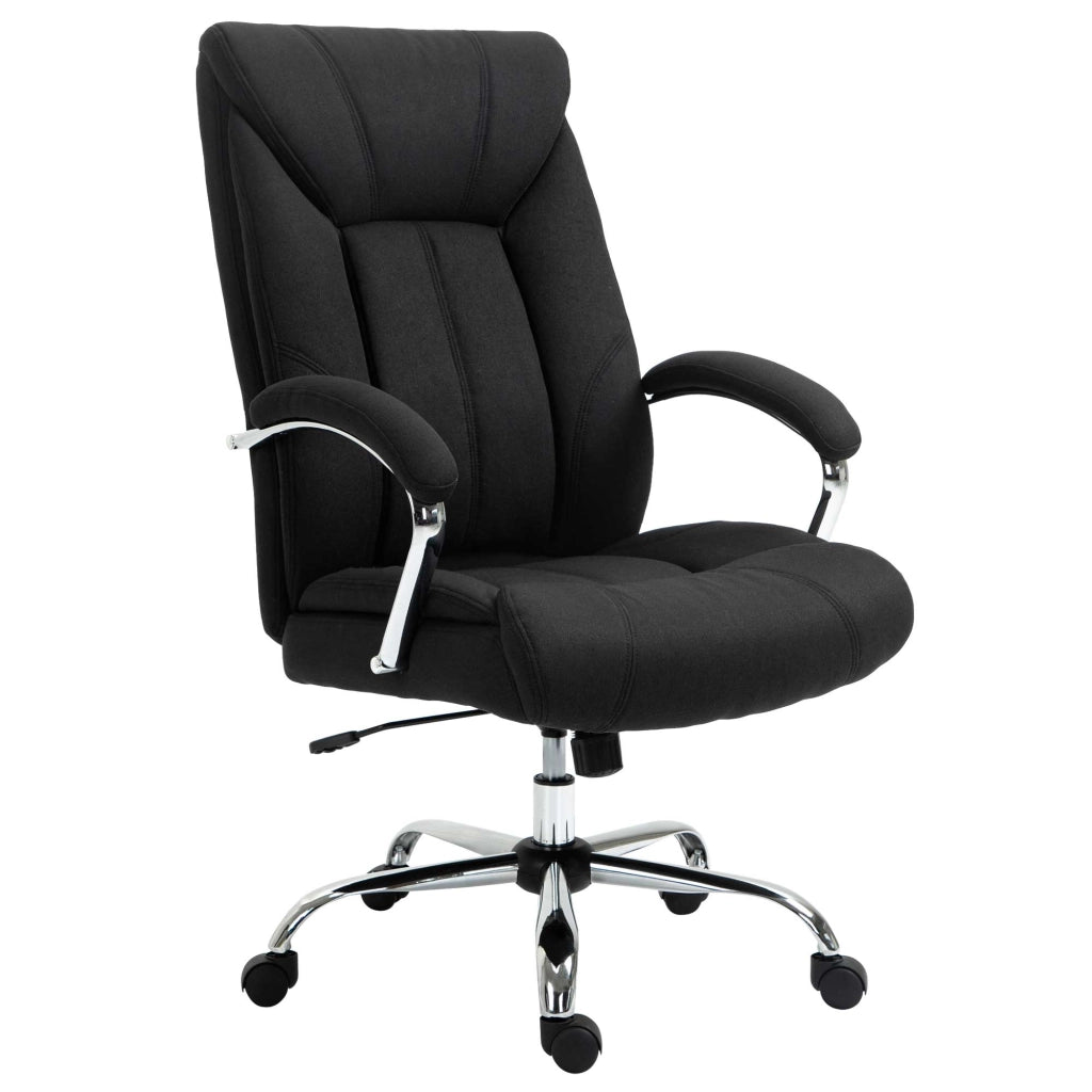 Sedia da ufficio ergonomica ¨C zephmum ¨C nero, altezza regolabile, schienale alto, 65x78x118 cm
