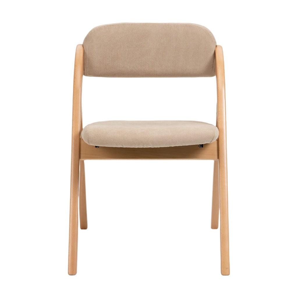 Sedie Pieghevoli Imbottite Set 2 Pezzi ¨C MINIMAL ¨C Legno, Rivestimento Rimovibile, Beige