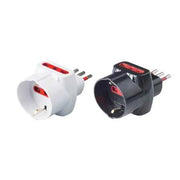 ADATTATORE TRIPLO CON PROTEZIONE SCHUKO/BIVALENTE 10A ROSI 2P+T - prese 10/16A 2P+T, Col. Bianco - ROSI