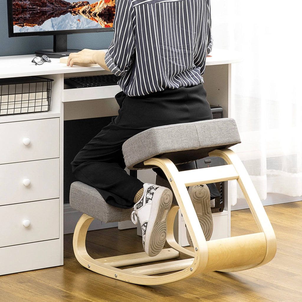 Sgabello ergonomico in legno di betulla ¨C zephmum ¨C Grigio, 120 kg