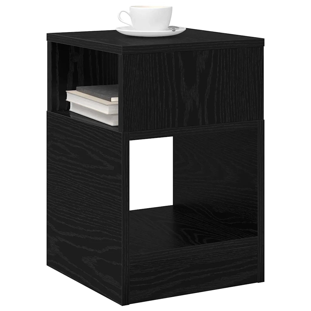 Tavolino Rovere Nero 30,5 x 30 x 45 cm Legno multistrato