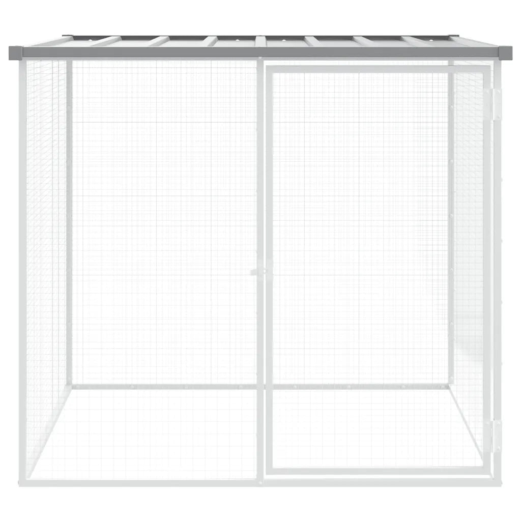 Gabbia Polli Tetto Grigio Chiaro 103x98x90 cm Acciaio Zincato 172338