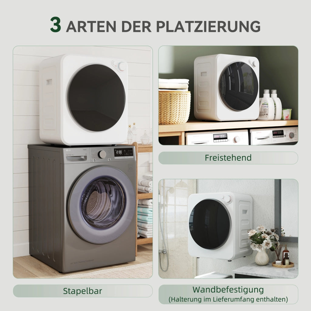 Asciugatrice Mini 4 kg ¨C Xylo ¨C 5 Programmi 60¡æ 800W Tamburo Acciaio Inox Bianco
