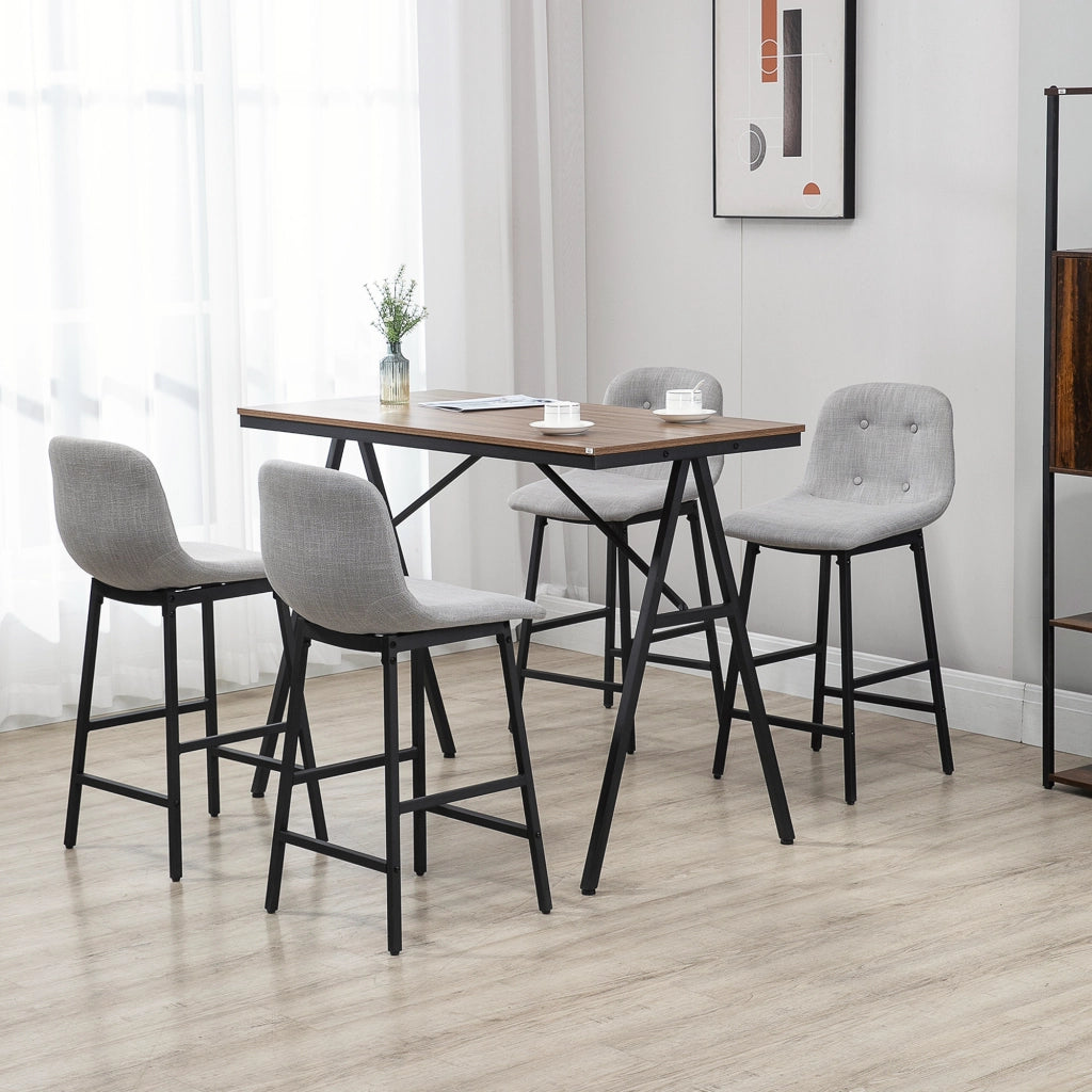 Tavolo da bar con sgabelli ¨C zephmum ¨C grigio chiaro 120x60x91