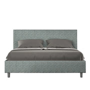 Letto Matrimoniale 160x190 cm con Rete e Contenitore Giroletto con Alzata Comoda Imbottito in Tessuto Aragona Adele