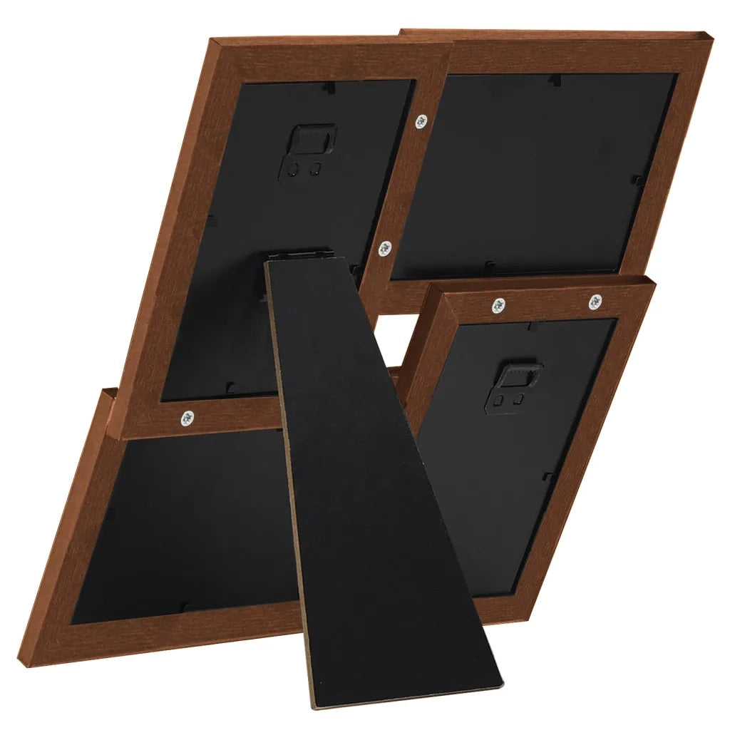 Cornice Multipla per 4 Foto 13x18cm Marrone Scuro in MDF 332771