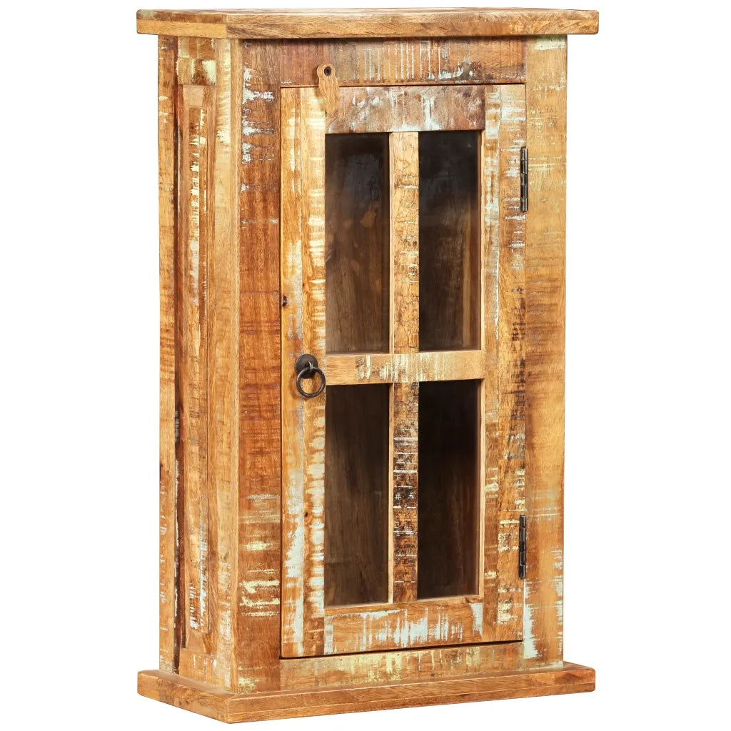 Mobiletto da parete vintage con vano contenitore 44 x 21 x 72 cm finitura opaca legno massello 02_0046292