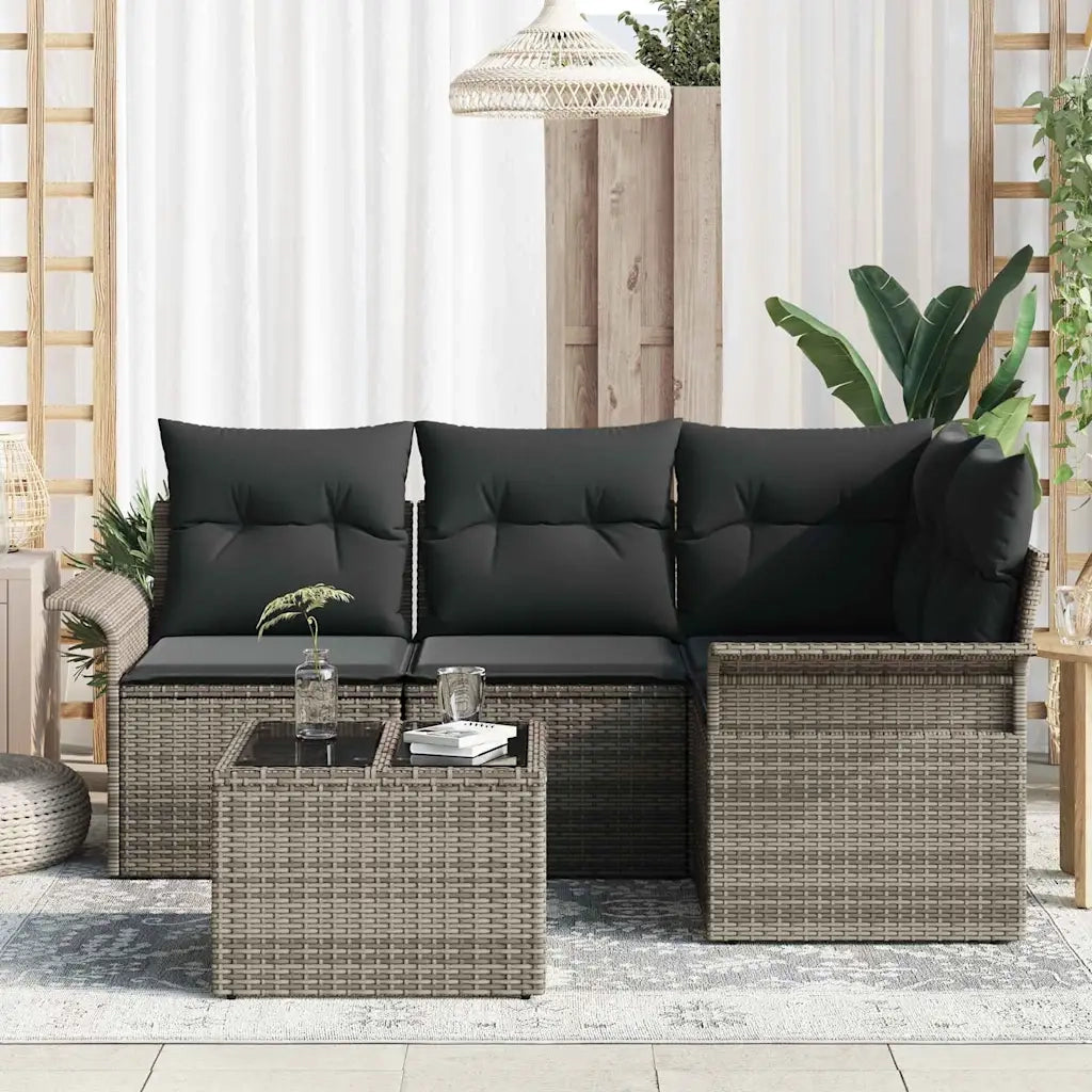 Set Divano da Giardino 5 pcs Grigio polyrattan 3354018