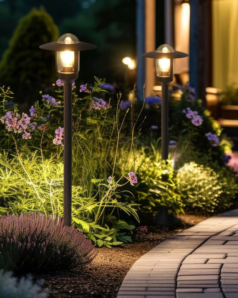 Lampione in alluminio nero 98 cm Lampada da sentiero Illuminazione da giardino per esterni Design moderno