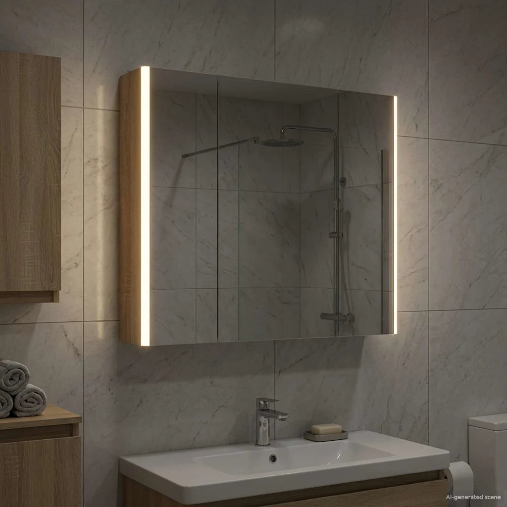 Mobiletto per specchio da Bagno | Armadio da bagno Rovere Sonoma