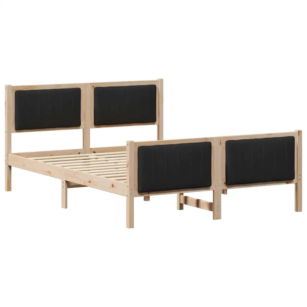 Struttura del Letto con testiera Marrone e nero 135 x 190 cm 878481