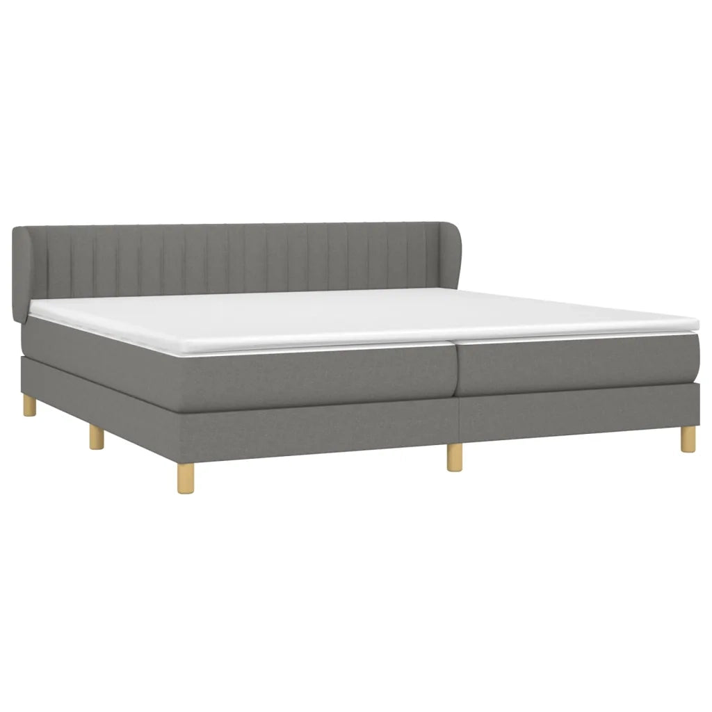 Giroletto a Molle con Materasso Grigio Scuro 200x200 cm Tessuto 3126990