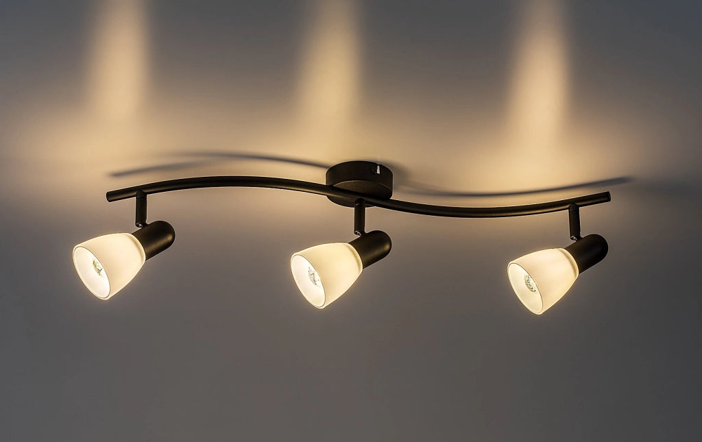 Plafoniera Soma 3 luci nera bianca E14 Rabalux