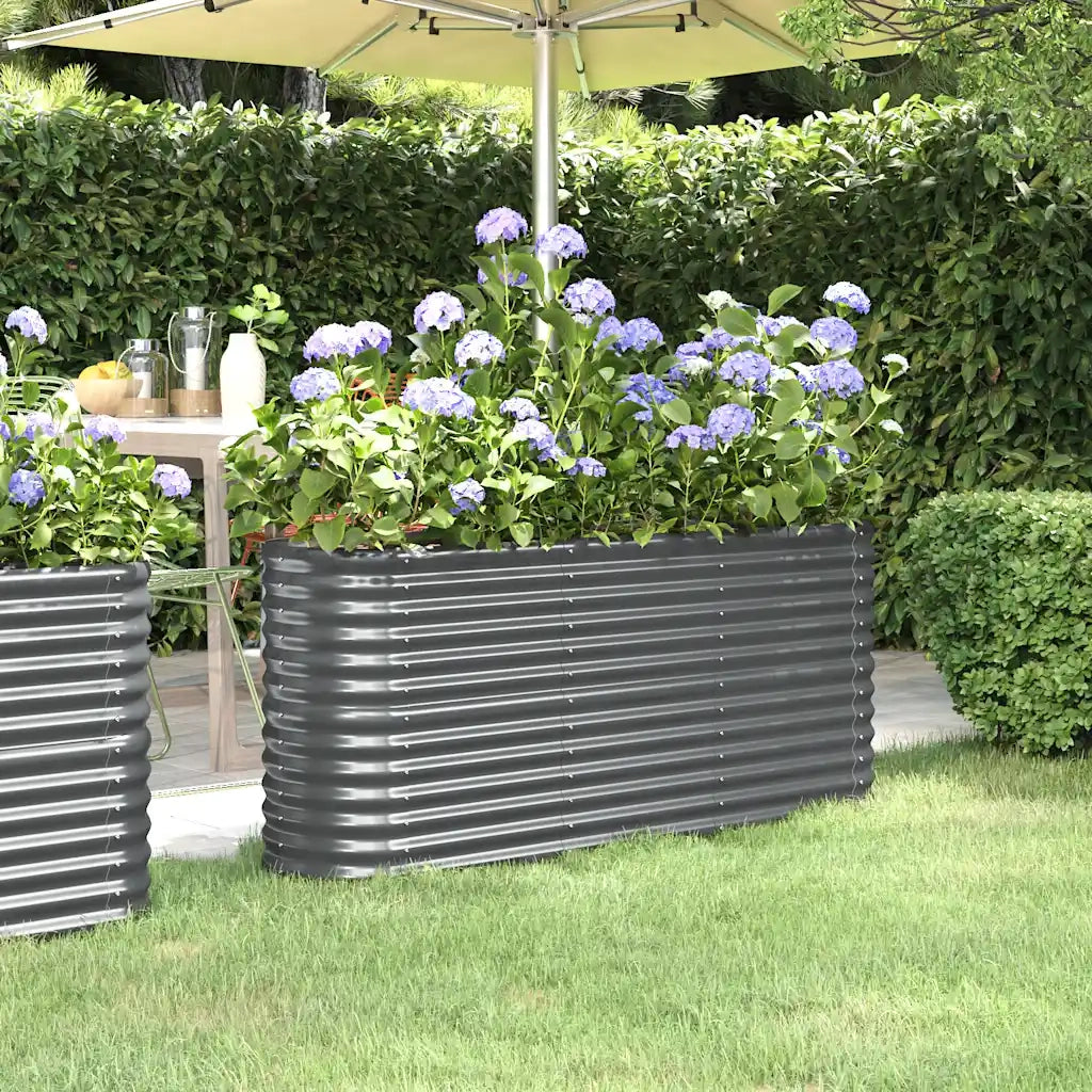 Letto da Giardino in Acciaio Zincato 152x40x68 cm Antracite 318896