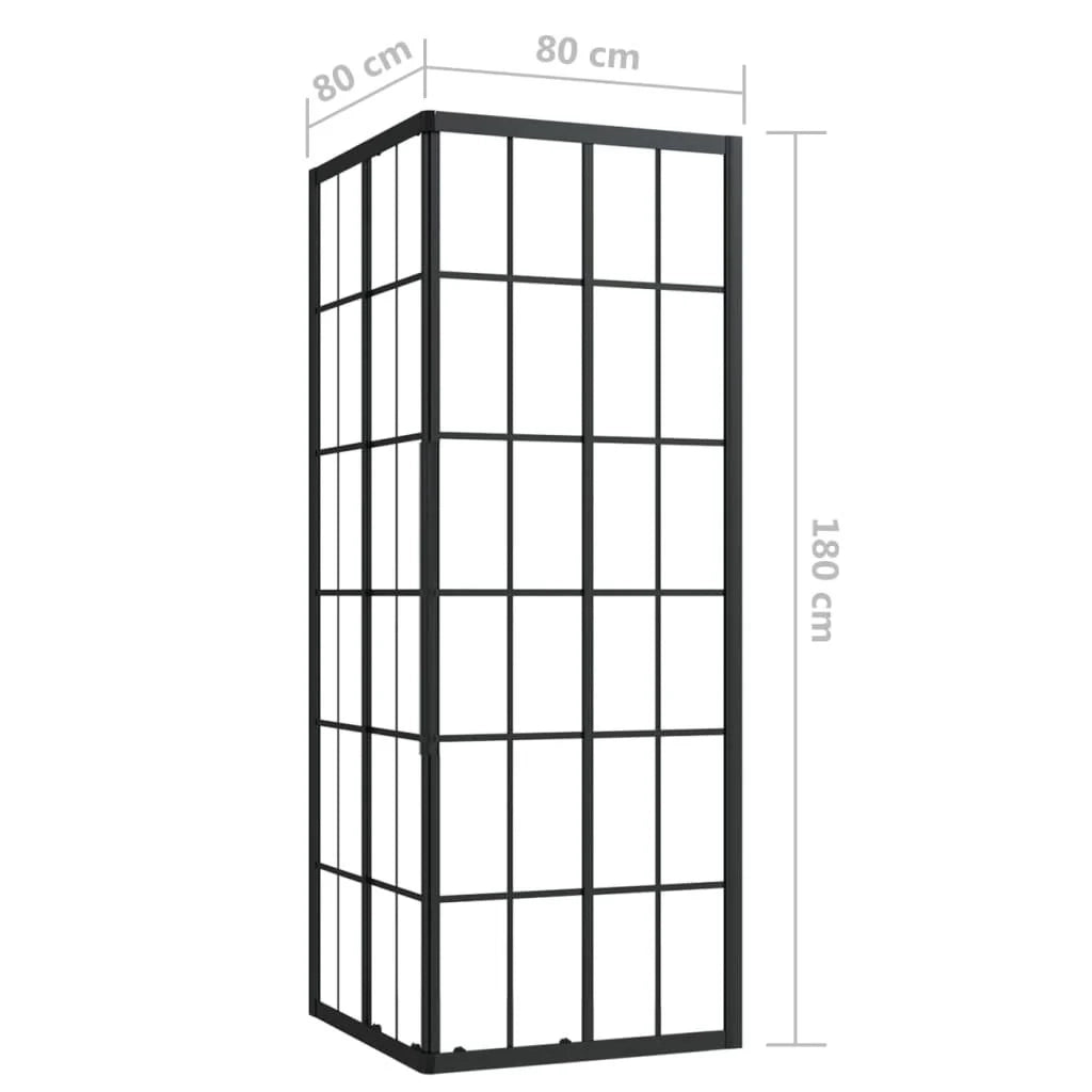 Box doccia parete divisoria per vasca parete divisoria per doccia box doccia per vasca accessorio per il bagno arredamento per la casa ESG 80 x 80 x 180 cm nero 02_0002039