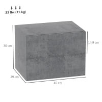 Set di 2 Comodini Sospesi con 2 Cassetti Moderni e Salvaspazio, 40x29x30 cm, Grigio Cemento